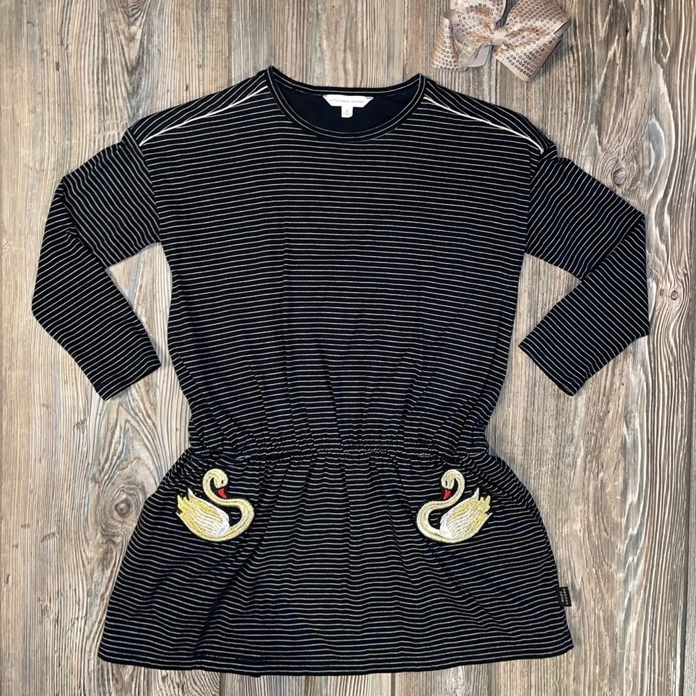 Little Marc Jacobs Swan Striped Dress